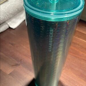 Starbucks Teal Iridescent Tumbler with Straw